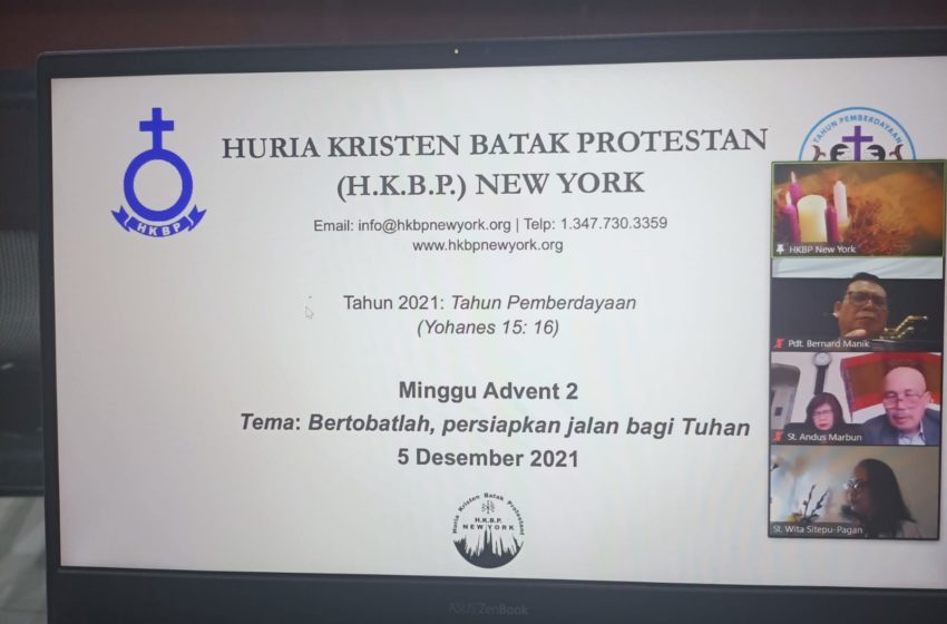  Praeses Bernard Manik Melayani HKBP New York dan Fontana Secara Virtual