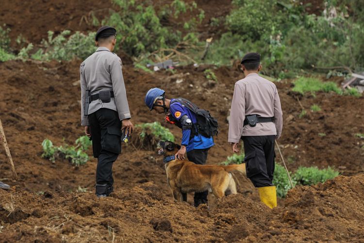  Cari Korban Gempa Cianjur, Anjing Pelacak Polri Turut Diturunkan